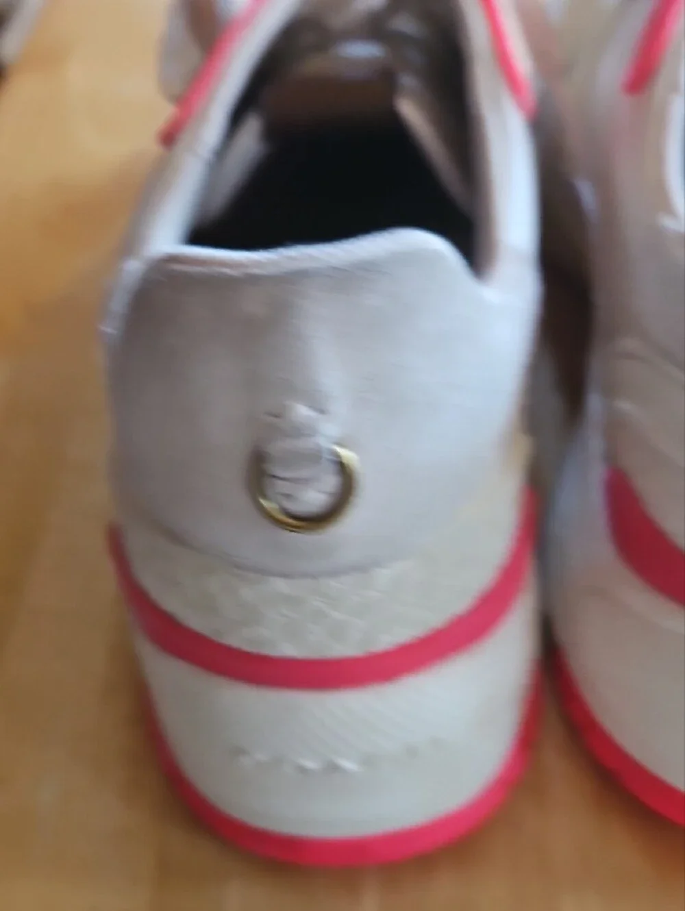 Coach C143 Women's White Sneaker with Pink Accents and Suede Trim